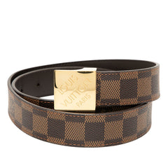 ルイ ヴィトン ダミエ サンチュール キャレ ベルト サイズ：75 30 M6944V ブラウン PVC レザー レディース LOUIS VUITTON 【中古】
