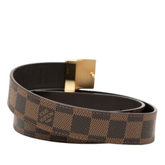 ルイ ヴィトン ダミエ サンチュール キャレ ベルト サイズ：75 30 M6944V ブラウン PVC レザー レディース LOUIS VUITTON 【中古】