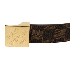 ルイ ヴィトン ダミエ サンチュール キャレ ベルト サイズ：75 30 M6944V ブラウン PVC レザー レディース LOUIS VUITTON 【中古】