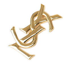 サンローラン YSLロゴ ブローチ ゴールド メッキ レディース SAINT LAURENT 中古
