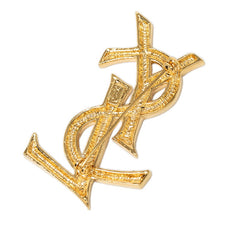 サンローラン YSLロゴ ブローチ ゴールド メッキ レディース SAINT LAURENT 中古