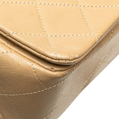 シャネル ココマーク マトラッセ フルフラップ チェーン ショルダーバッグ ベージュ ラムスキン レディース CHANEL 【中古】