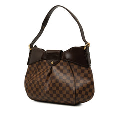 ルイ ヴィトン ダミエ システィナMM ハンドバッグ ワンショルダーバッグ N41541 ブラウン PVC レザー レディース LOUIS VUITTON 中古