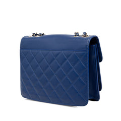 シャネル マトラッセ ココマーク チェーン ショルダーバッグ ブルー キャビアスキン レディース CHANEL 【中古】