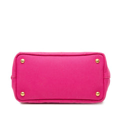 プラダ 三角ロゴプレート カナパ ハンドバッグ ショルダーバッグ 2WAY B2439G ピンク キャンバス レディース PRADA 【中古】
