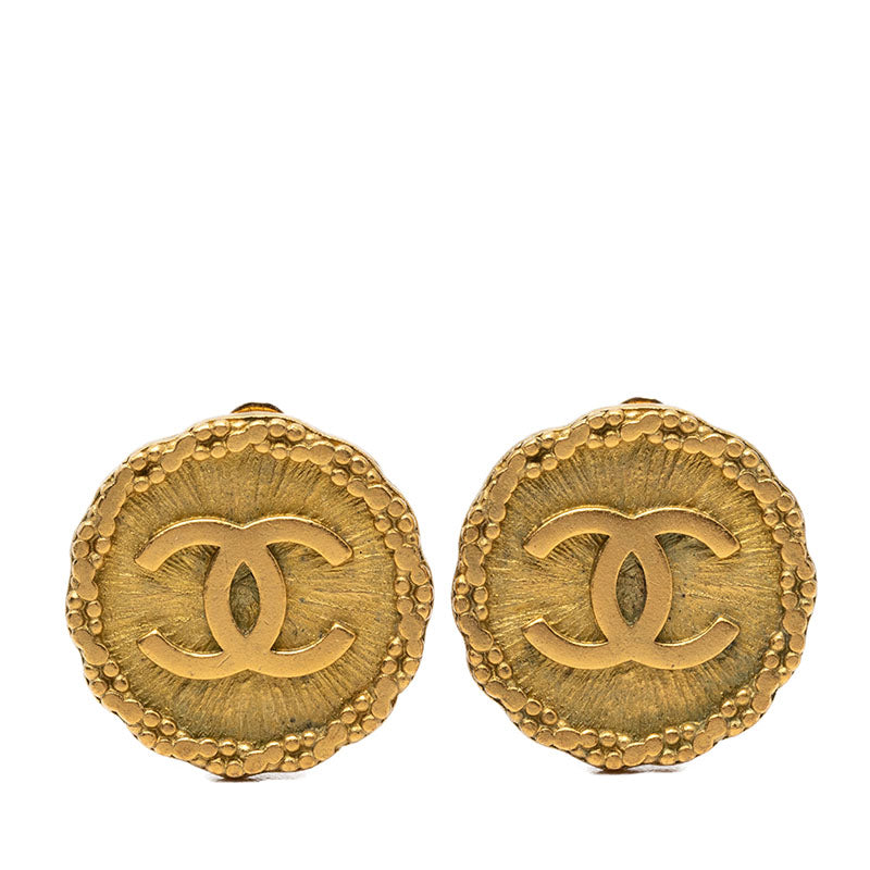 シャネル ココマーク ヴィンテージ ラウンド イヤリング 95P ゴールド メッキ GP レディース CHANEL 【中古】