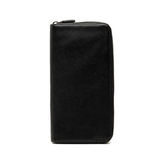 プラダ ラウンドファスナー 長財布 ブラック サフィアーノレザー レディース PRADA 【中古】