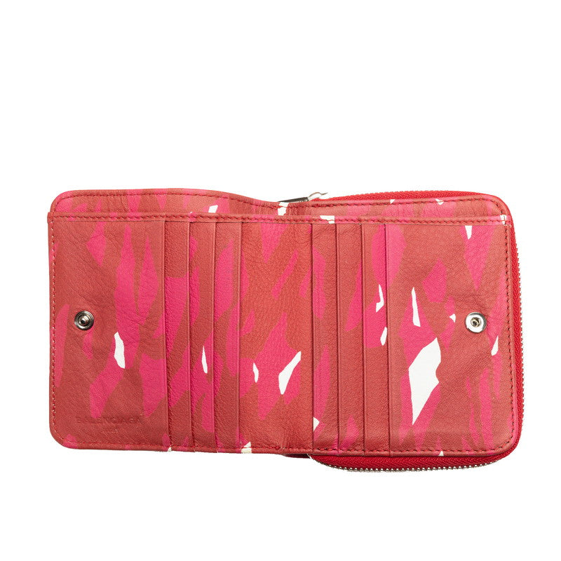 バレンシアガ 二つ折り財布 コンパクトウォレット 392125 レッド レザー レディース BALENCIAGA 【中古】