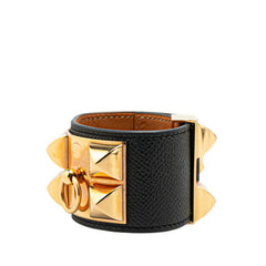 エルメス コリエドシアン バングル ブラック ゴールド エプソン レディース HERMES 【中古】