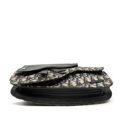 ディオール オブリーク サドル ボディバッグ ウエストバッグ ショルダーバッグ ネイビー ベージュ キャンバス レザー レディース Dior 【中古】