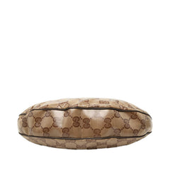 グッチ GGクリスタル ワンショルダーバッグ ハンドバッグ 257297 ベージュ ブラウン PVC レザー レディース GUCCI 中古