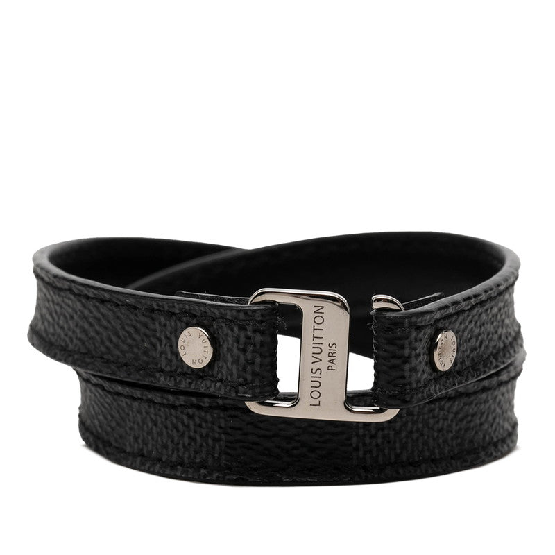 ルイ ヴィトン ダミエ グラフィット スナップイット ブレスレット M6768 ブラック PVC メタル レディース LOUIS VUITTON 【中古】