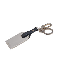 ルイ ヴィトン ラゲージタグ キーホルダー キーリング M67141 シルバー ブラック メタル レザー レディース LOUIS VUITTON 【中古】