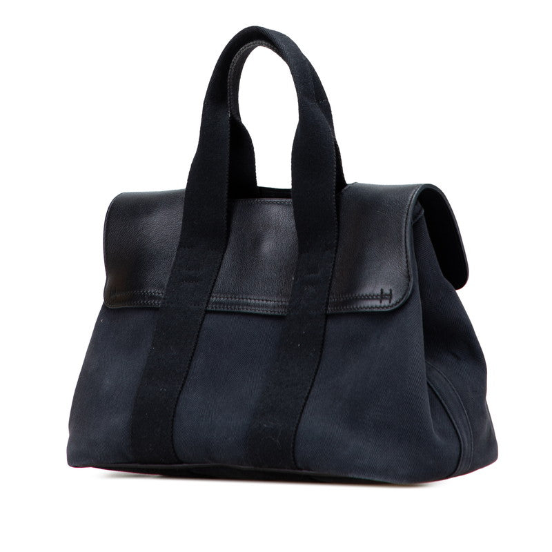 エルメス ヴァルパライソPM ハンドバッグ チャコール グレー トワルシェブロン レザー レディース HERMES 【中古】