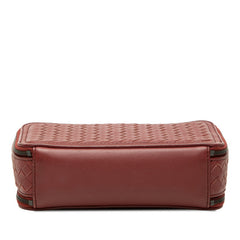 ボッテガヴェネタ イントレチャート チェーンウォレット ショルダーバッグ レッド系 レザー レディース BOTTEGAVENETA 中古