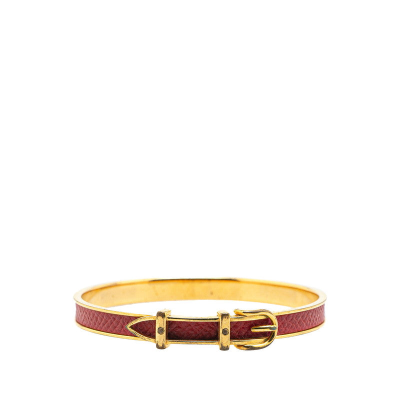 エルメス ベルト モチーフ バングル ゴールド レッド メッキ レディース HERMES 【中古】