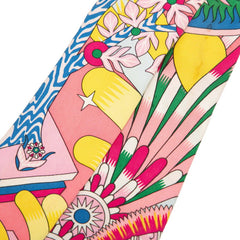 エルメス ツイリー La Source de Pegase ペガサスの源泉 スカーフ ピンク イエロー マルチカラー シルク レディース HERMES 【中古】