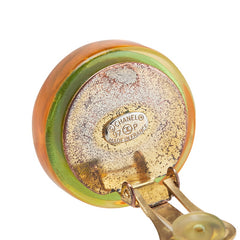 シャネル ココマーク カメリア 花 ヒール イヤリング オレンジ ゴールド メッキ プラスチック レディース CHANEL 【中古】