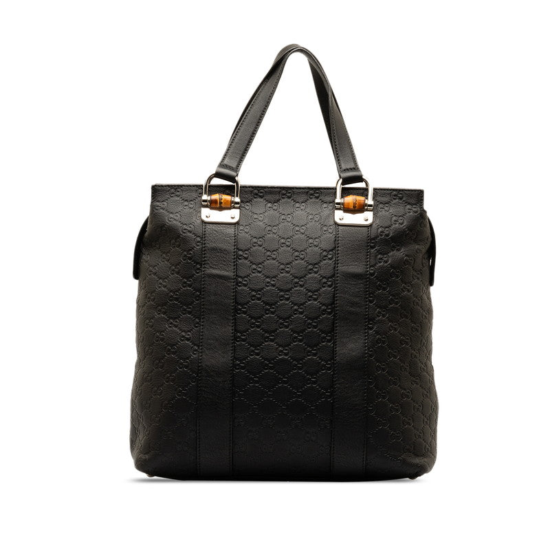 グッチ グッチシマ バンブー トートバッグ ハンドバッグ 355773 ブラック レザー レディース GUCCI 【中古】