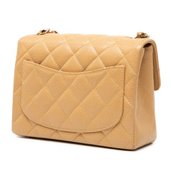 シャネル ミニマトラッセ ココマーク 斜め掛け チェーン ショルダーバッグ ベージュ キャビアスキン レディース CHANEL 【中古】