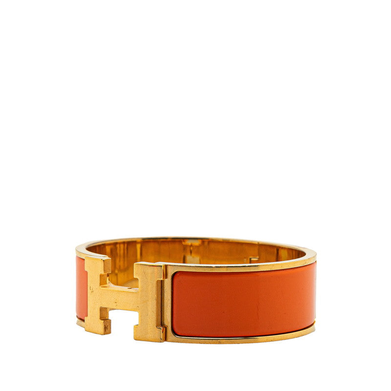 エルメス クリッククラックH PM ブレスレット ゴールド オレンジ メッキ レディース HERMES 【中古】