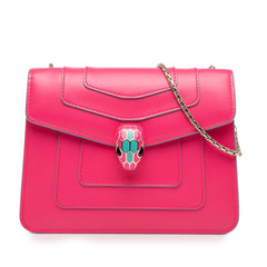 ブルガリ セルペンティ フォーエバー チェーン ショルダーバッグ ピンク レザー レディース BVLGARI 【中古】