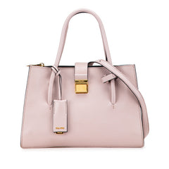 ミュウミュウ ロゴ ショルダーバッグ ハンドバッグ 2WAY ピンク レザー レディース MIUMIU 【中古】