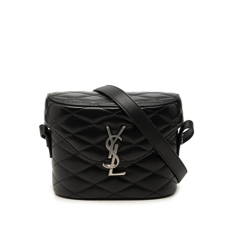サンローラン YSLロゴ ジューン 斜め掛け ショルダーバッグ 710298 ブラック レザー レディース SAINT LAURENT 中古
