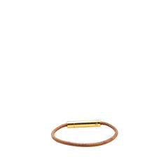 エルメス ハート カデナ モチーフ ブレスレット ブラウン ゴールド レザー メッキ レディース HERMES 【中古】