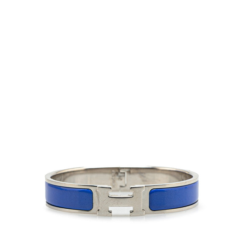 エルメス クリックH PM ブレスレット シルバー ブルー メタル レディース HERMES 【中古】