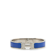 エルメス クリックH PM ブレスレット シルバー ブルー メタル レディース HERMES 【中古】