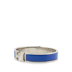エルメス クリックH PM ブレスレット シルバー ブルー メタル レディース HERMES 【中古】