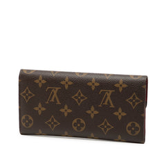 ルイ ヴィトン モノグラム ポルトフォイユ エミリー 長財布 M60136 ブラウン ルージュ PVC レザー レディース LOUIS VUITTON 【中古】