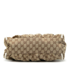 グッチ GGキャンバス アビー ハンドバッグ 190525 ベージュ ホワイト キャンバス レザー レディース GUCCI 【中古】