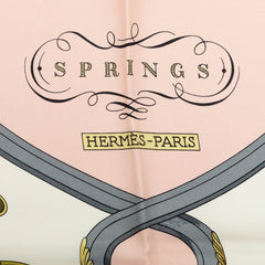 エルメス カレ90 SPRINGS スプリングス スカーフ 大判 ピンク系 マルチカラー シルク レディース HERMES 中古