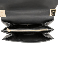 ヴェルサーチェ メデュ－サ フラップ チェーン ショルダーバッグ ブラック レザー レディース VERSACE 【中古】