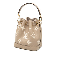 ルイ ヴィトン モノグラム アンプラント ナノ ノエ ハンドバッグ ショルダーバッグ 2WAY M46291 トゥルトレールクレーム ベージュ レザー レディース LOUIS VUITTON 【中古】