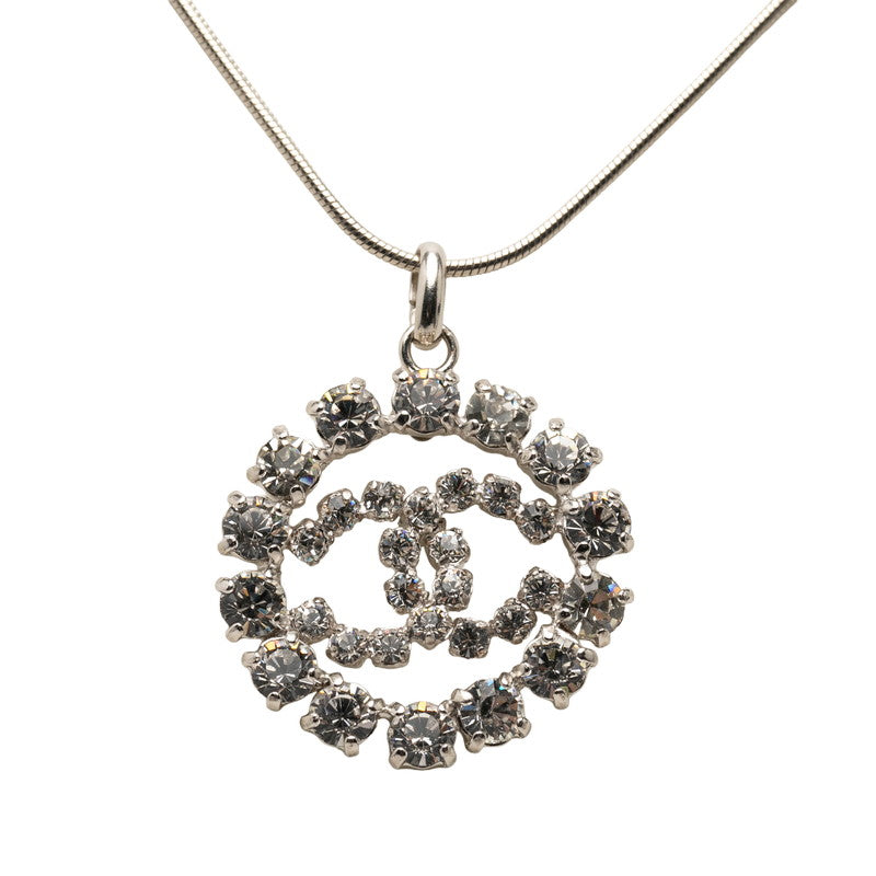 シャネル ココマーク ネックレス シルバー メタル ラインストーン レディース CHANEL 【中古】