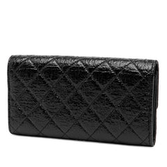 シャネル マトラッセ ココマーク 長財布 ブラック レザー レディース CHANEL 【中古】