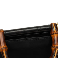 グッチ バンブー シェリーライン ニムフェア ハンドバッグ ショルダーバッグ 2WAY 470271 ブラック レッド レザー レディース GUCCI 中古