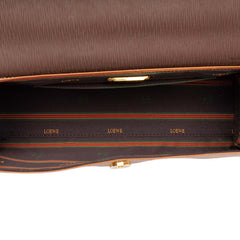 ロエベ ベラスケス ツイストハンドル ハンドバッグ ブラウン レザー レディース LOEWE 中古