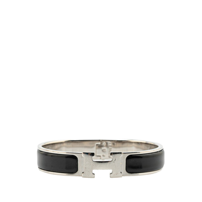 エルメス クリックH PM ブレスレット シルバー ブラック メタル レディース HERMES 【中古】