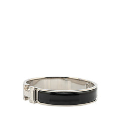 エルメス クリックH PM ブレスレット シルバー ブラック メタル レディース HERMES 【中古】