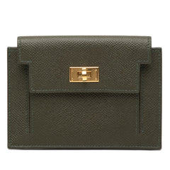 エルメス ケリー ポケットコンパクト 小銭入れ コインケース カノピ カーキ系 ヴォーエプソン レディース HERMES 【中古】