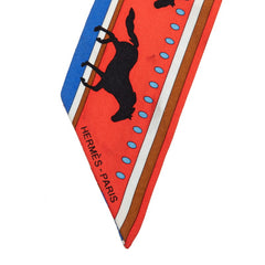 エルメス ツイリー Sequences セカンス スカーフ レッド系 マルチカラー シルク レディース HERMES 中古
