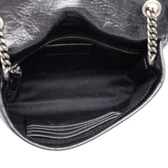 サンローラン カサンドラ ニキ YSLロゴ チェーン ショルダーバック 583103 ブラック レザー レディース SAINT LAURENT 中古