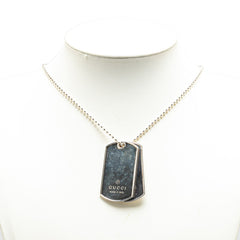 グッチ ドッグタグ 2枚プレート ネックレス SV925 シルバー メンズ GUCCI 【中古】