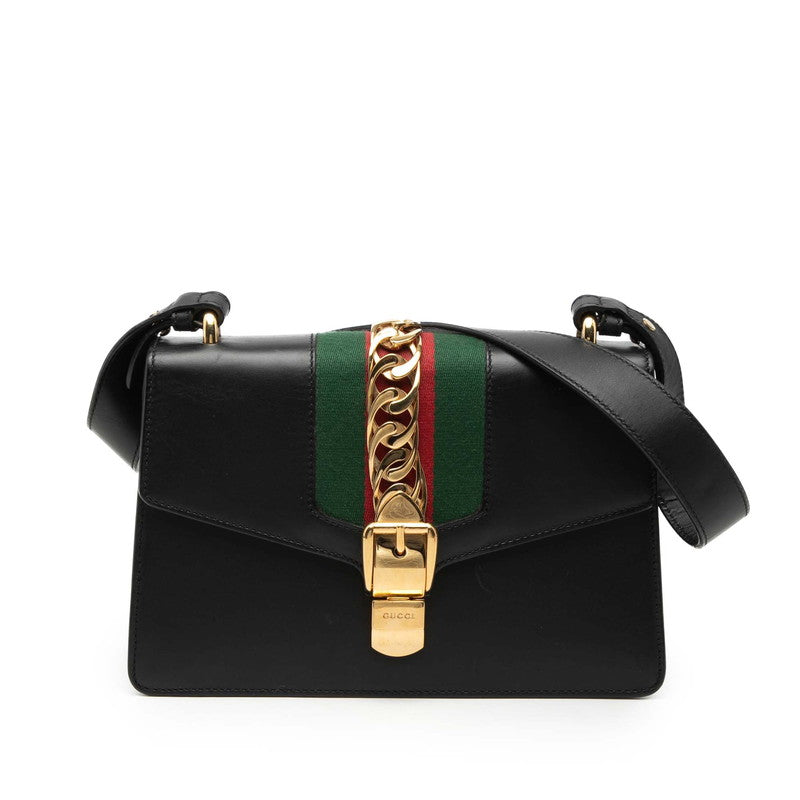 グッチ シェリーライン シルヴィ ショルダーバッグ 421882 ブラック マルチカラー レザー レディース GUCCI 【中古】