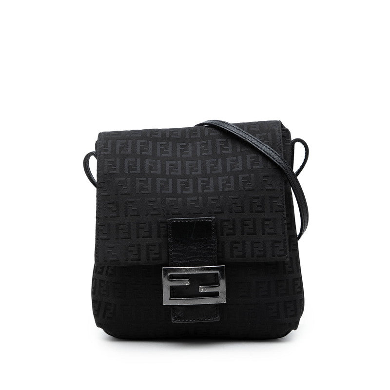 フェンディ ズッキーノ ショルダーバッグ 8BT075 ブラック キャンバス レザー レディース FENDI 中古
