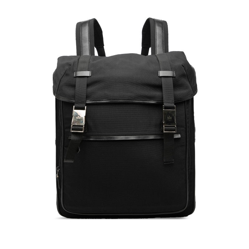 グッチ フラップ バックパック リュック 0190326 ブラック ナイロン レザー レディース GUCCI 【中古】